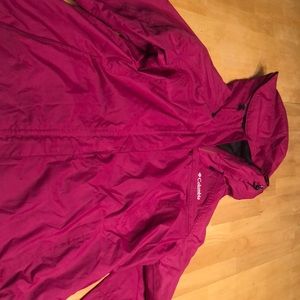 Dark Pink Columbia Rain Jacket
